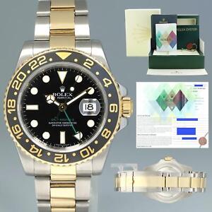 PAPERS Rolex GMT-Master 2 Ceramic 116713 Black Two Tone Steel Gold Watch Box