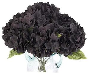New ListingArtificial Fake Flowers Plants Silk Hydrangea Arrangements Wedding Black