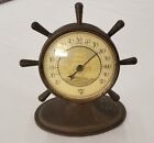 Vintage Brass Ship Wheel Thermometer W Turco Cleaning Advertising