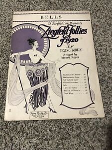 BELLS Vintage Sheet Music Ziegfeld Follies of 1920 Irving Berlin Art Deco Woman