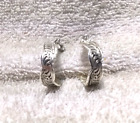 Montana Silversmiths Silver Leaves Hoop Stud Earrings Fully Engraved Great Vtg