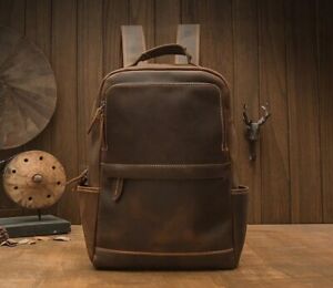 Leather Laptop Bag Leather Backpack bag Men & Women Leather School bag Vintage