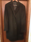 Kenneth Cole 100% Cashmere Black Trench Long Coat Overcoat 46R