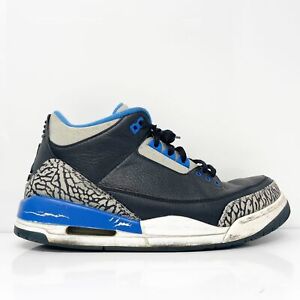 Nike Mens Air Jordan 3 136064-007 Black Basketball Shoes Sneakers Size 10.5