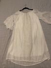 Indigo Rose Tiered Med.White Dress Lace Inserts 3/4 Sleeves