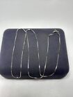 Designer Milor Italy 18k Solid White Gold Box Chain Necklace 18in
