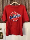 Cookies Shirt red Logo Outline Short Sleeve Size LARGE