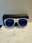649 Rare Vintage White Persol Sunglasses with Blue Lenses - HANDMADE IN ITALY