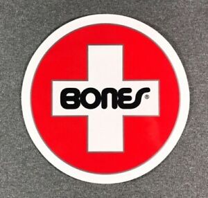 Bones Swiss Bearings Sticker Powell Peralta Skateboard XL Ramp Red/Wht Decal 16