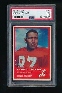 1963 Fleer #82 Lionel Taylor PSA 7 NM Denver Broncos