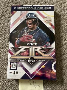 New 2020 Topps Fire Baseball 20 Pack Hobby Box 2 Autographs Per Box Sealed