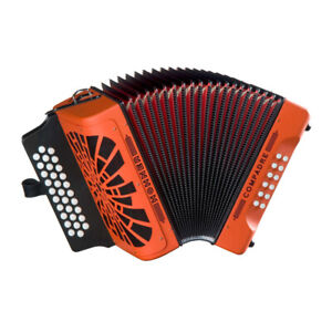 Hohner Compadre FBbEb Accordion in Orange with Gig Bag