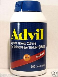 Advil Ibuprofen Tablets 200 mg, 360 Coated Tablets *Pain Reliever/Fever Reducer*