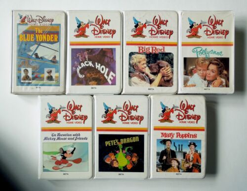 Lot of 7 Disney Beta max Cassettes - white clamshell cases, Black Hole & etc!