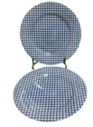 2/Crate and Barrel Dinner Plates Blue White Gingham Check Camden Square JAPAN