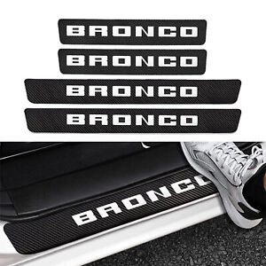 4X For Ford Bronco Accessories Car Door Sill Step Plate Scuff Cover Protector J5 (For: 2021 Ford Bronco Big Bend)