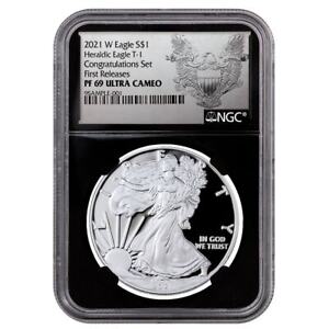 2021-W Proof American Silver Eagle Type 1 Congratulations Set NGC PF69 UC FR ...