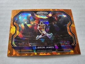 2020-21 Prizm Lebron James Orange Cracked Ice #1 Kobe Tribute Dunk SP LA Lakers