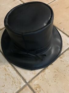 Steampunk Hat Faux Leather Black