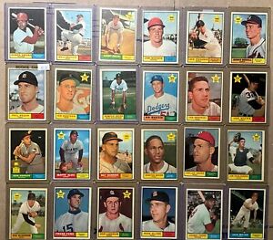 New Listing(24) 1961 Topps Baseball Lot Of 24 Cards (VG-EX)