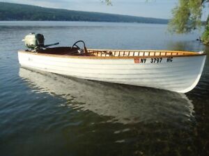 1955 Lyman 13 Race Boat with 1955 Johnson 25hp engine, center steer conversion
