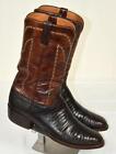 Xlent Lucchese Brown Teju Lizard w/Goatskin Shaft Western Cowboy BOOTS 12 D