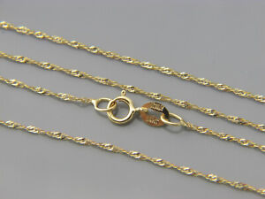Solid 14k Gold Singapore rope chain Necklace Made in Italy All lengths