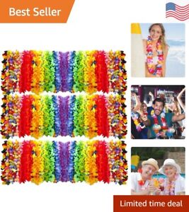 Bulk Hawaiian Luau Leis - 150 Vibrant Flower Necklaces - Party Decorations