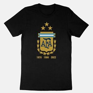 Argentina 1978 1986 2022 Three Times World Cup Champions Messi Win Qatar T-Shirt