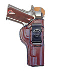Max Carry Premium Brown Leather IWB Gun Holster for 1911 (Colt/Springfield/S&W)