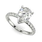 3.45 Ct Pear Cut Lab Grown Diamond Engagement Ring SI1 D White Gold 14k