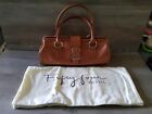 Fossil Fifty Four w/ Dust Bag Brown Leather Satchel Double Handle Purse 75082