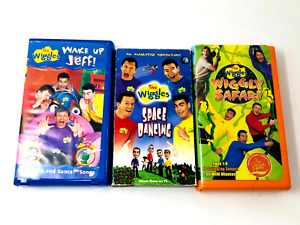 The Wiggles VHS - Wiggly Safari, Wake Up Jeff & Space Dancing (3 VHS)