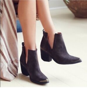 Jeffrey Campbell | Cromwell Leather Black Cut Out Western Designer Booties Boots