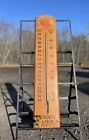 Antique 1800s Giant Wooden Ferris Hams & Bacon Butchers Advertising Thermometer