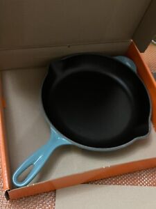 New - LE CREUSET Turquoise CAST IRON SKILLET 10.25