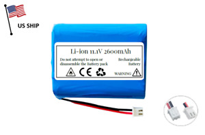 11.1V 2600mAh (12V) Lithium ion Li Ion Rechargeable Battery Pack / 2 Pin Conn
