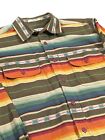 Orvis Adobe Serape Aztec Button Up Shirt Men's Medium Long Sleeve Southwestern