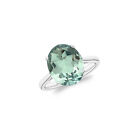 5.00 CTTW Lab Created Green Amethyst Oval Cut 925 Sterling Silver Ring Size 6-10