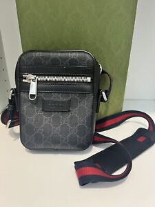 Gucci Messenger Bag Black/Gray Canvas
