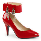 Red High Heels Pumps Fetish Lock & Key Cuffs Mens Crossdresser Drag Queen Shoes