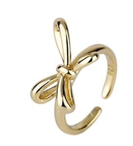 Cubic Bows Open Rings Dainty Bowknot Rings woman ring color gold