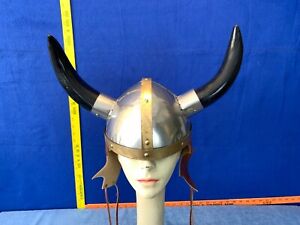 Viking Metal Helmet Costume Cosplay w/ Horns