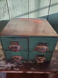 New ListingOUTSTANDING ANTIQUE APOTHECARY CHEST, CUPBOARD WONDERFUL COLOR. PAINT NR AAFA