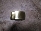 GENUINE MILITARY ISSUE GOLD COLOR SOLID BRASS BELT BUCKLE MENS MADE IN USA OLDER