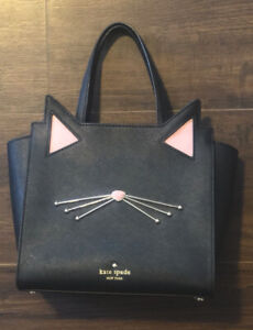 Kate Spade New York Black Jazz Things Up Cat Mini Satchel/Crossbody Bag