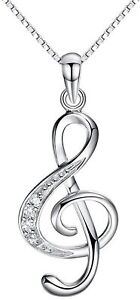 BEAUTIFUL Treble Clef Music Note Necklace for Women Pendant Necklace Chain Gift