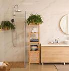 Home Slim Tall Bathroom Storage Cabinet with 3-tier Shelves & Hooks Freestanding