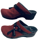 Dansko Shandi  36 Red Suede Snakeskin Pattern Clogs Comfort Slide Women's 6 Shoe