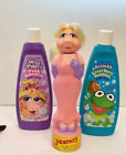 LOT 3 Muppets MISS PIGGY KERMIT bubble bath SHAMPOO 1988 - 90 JIM HENSON Disney